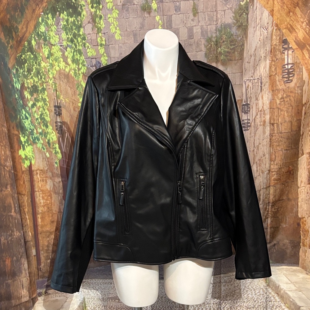 Lane Bryant Black Faux Leather Jacket